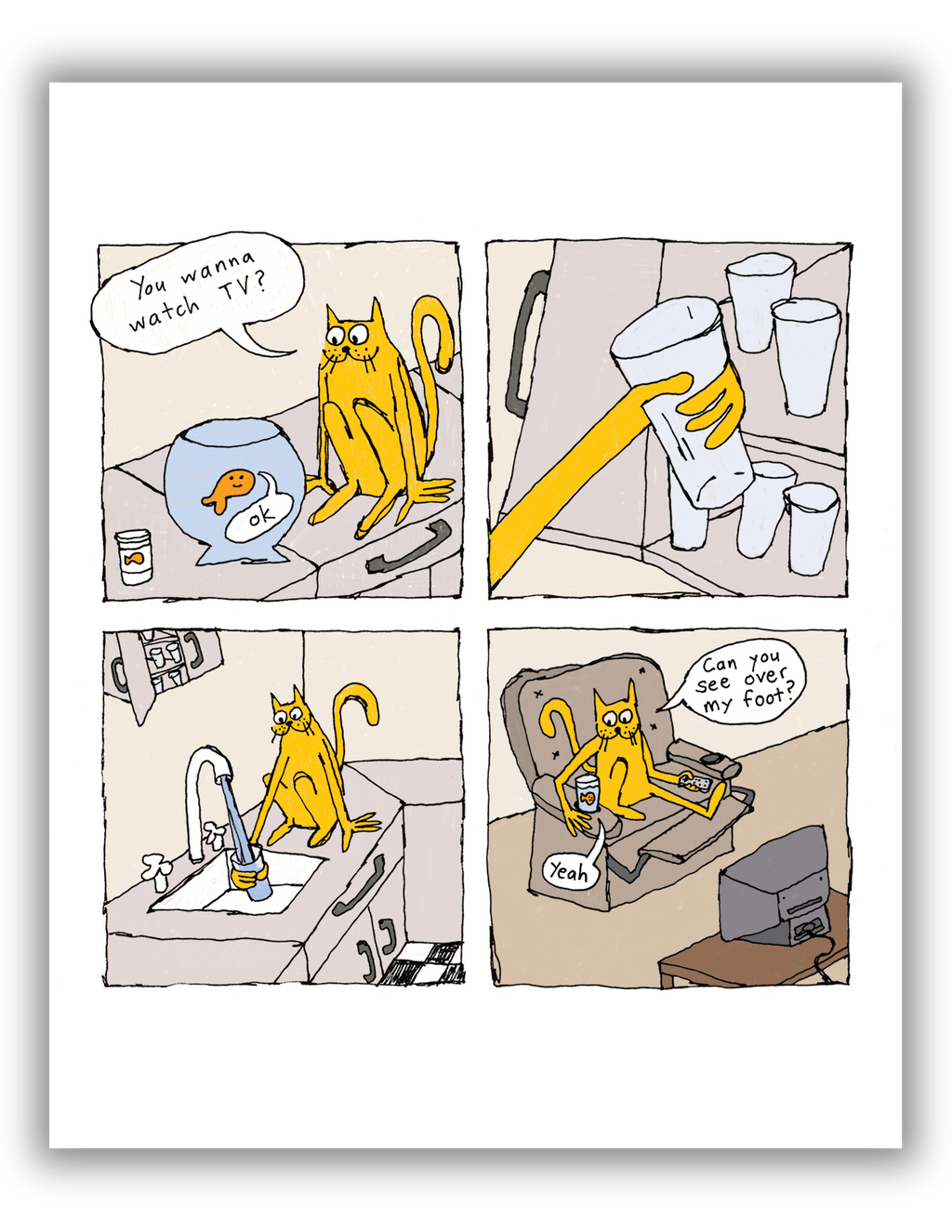 FISH & CAT Friendship Art Print